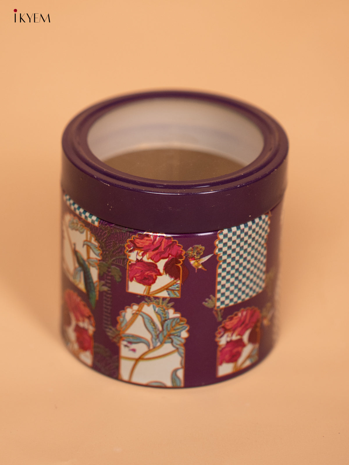 Digital Printed Dry Fruit & Snacks Tin Jar - 3 Inch Purple - KD24133