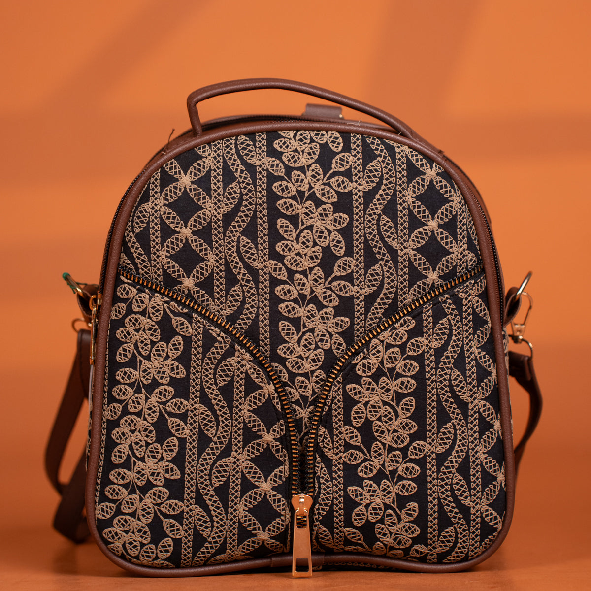 Embroidered Backpack with Adjustable Shoulder Strap with 3 Compartment ...