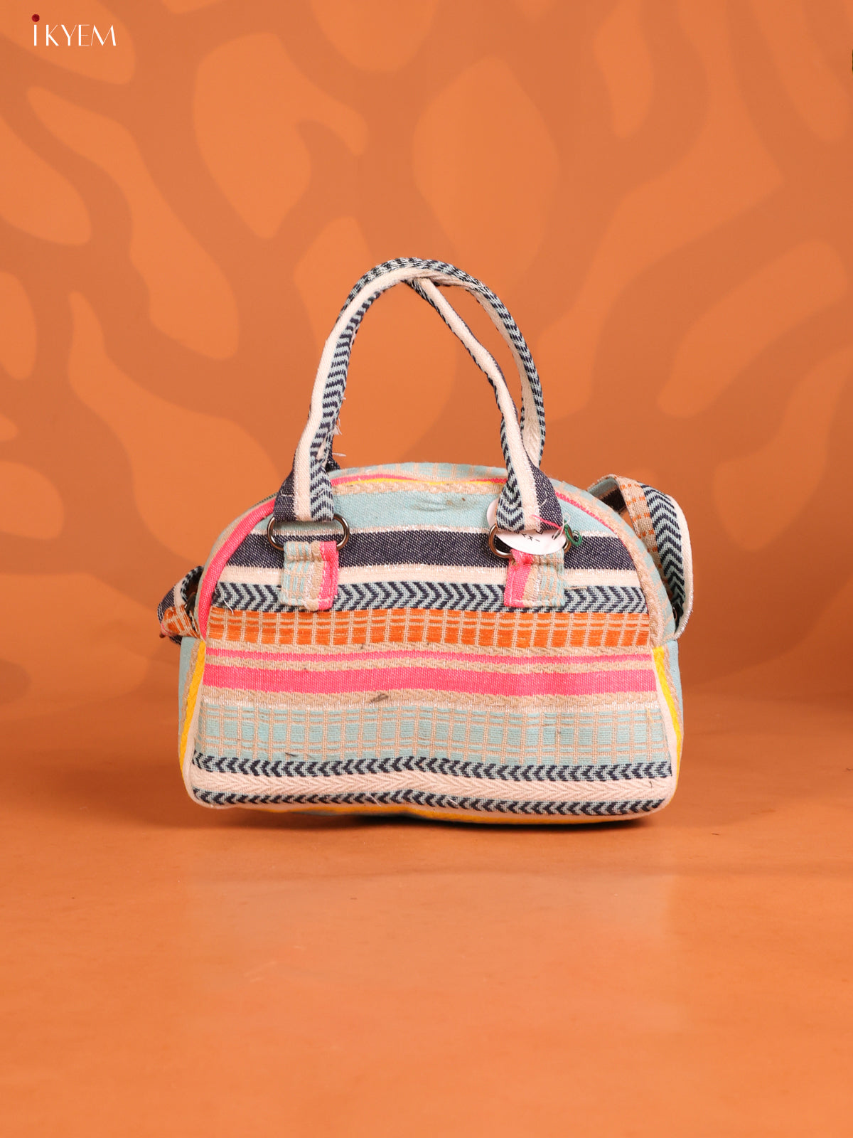 Jute Printed Crushed Sling Bag with 2 Compartments -Multicolour - KD26623