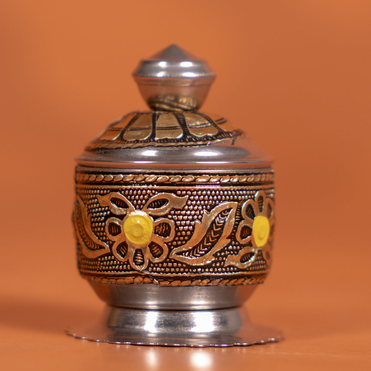 Kimu Box Oxidised Kumkum Box - 3 Inches - KD30131 – Ikyem