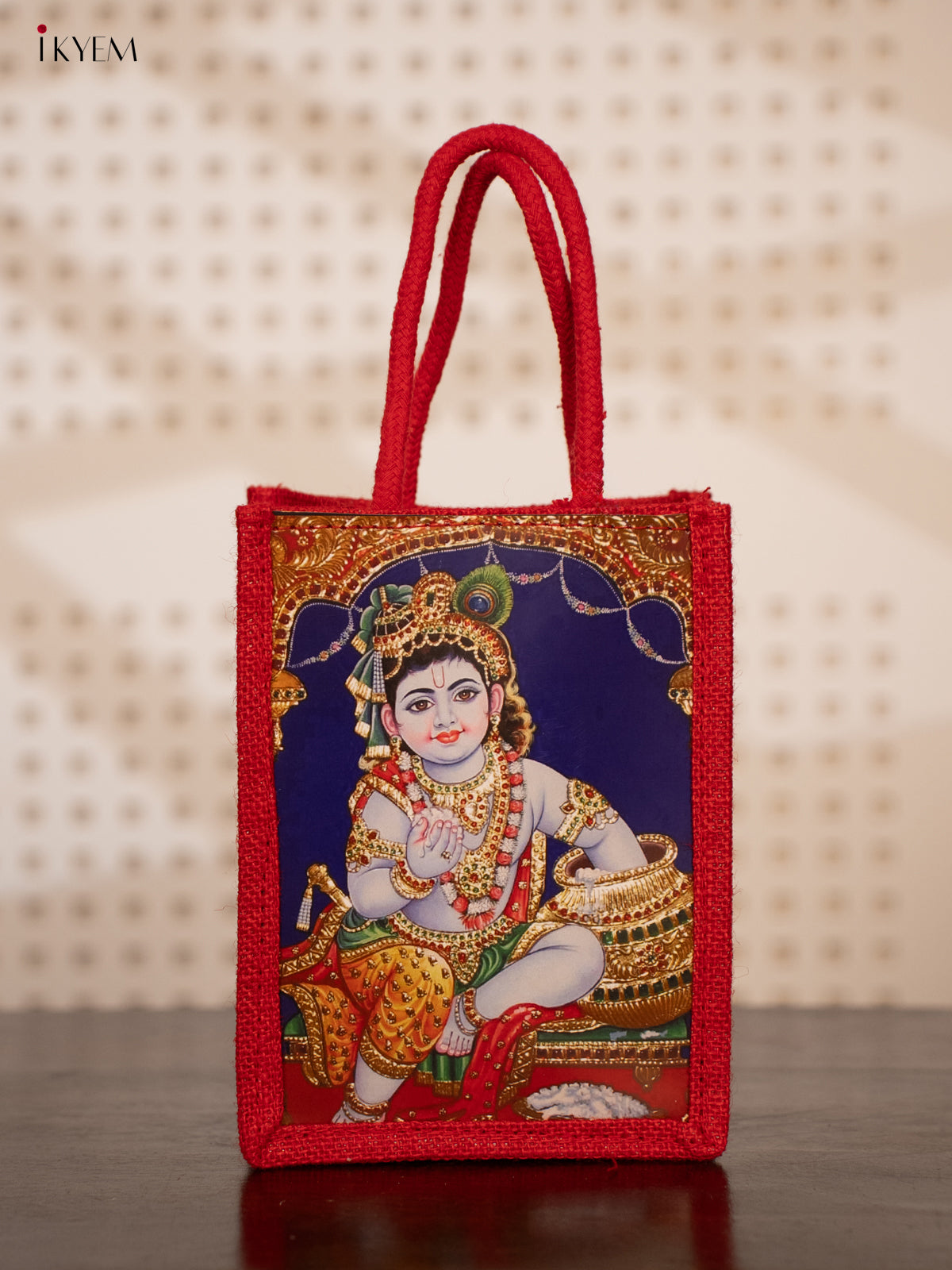 Jute bag Tanjore Style krishna - KE21111