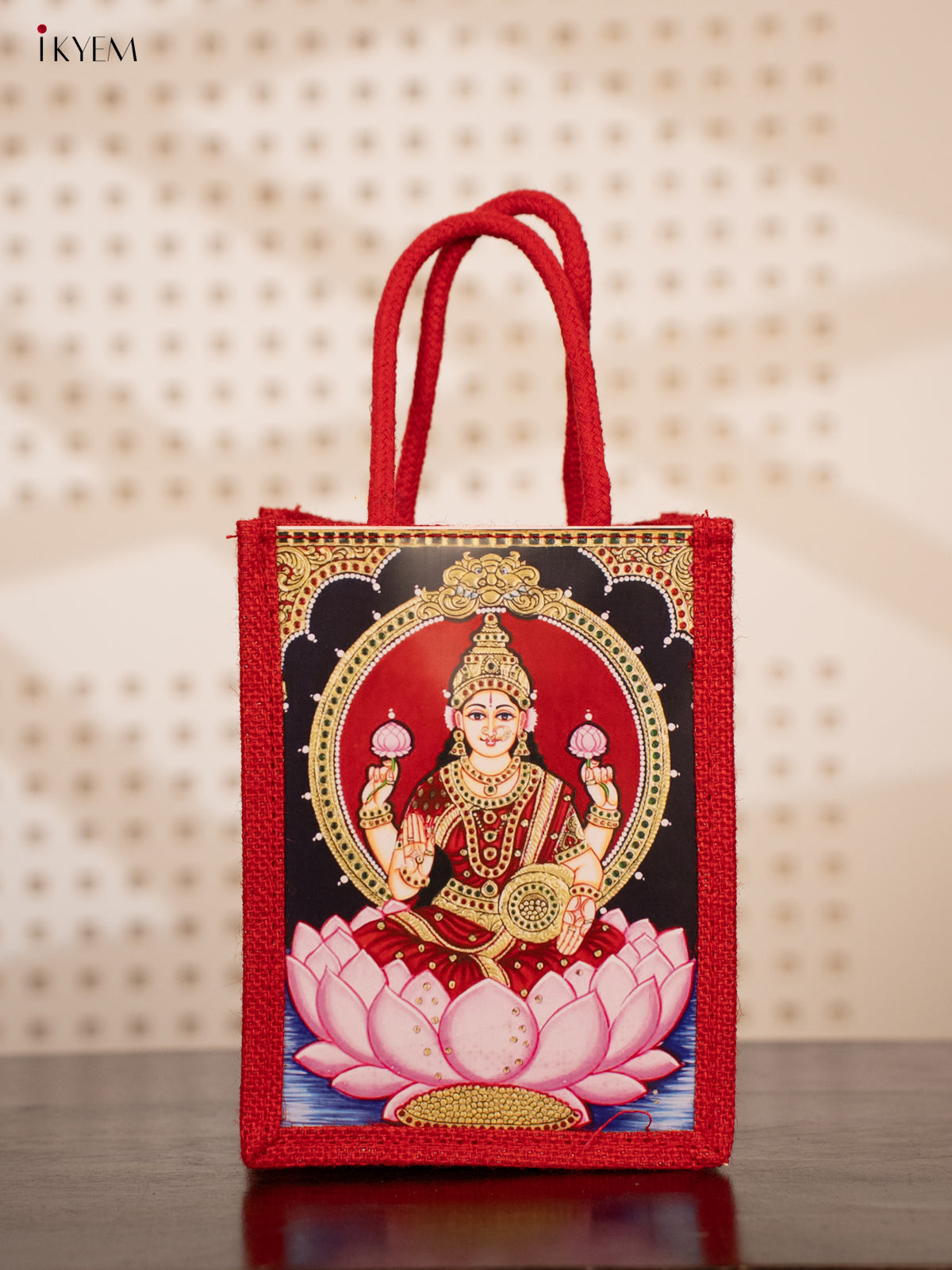 Jute Bag Tanjore Style Lakshmi - KE21113