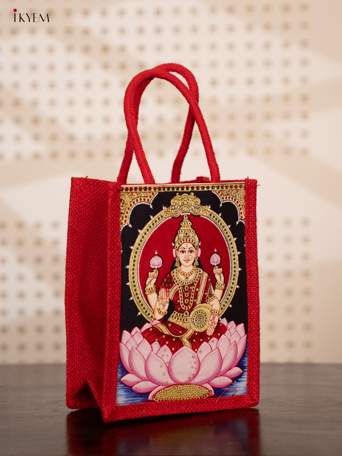 Jute Bag Tanjore Style Lakshmi - KE21113