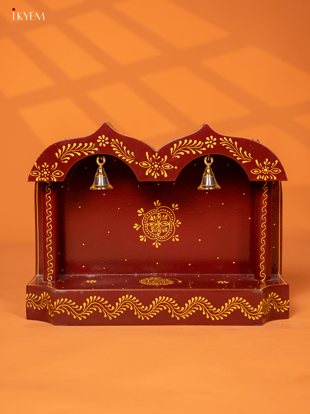 Wooden Hand Painted Mandapam -coffee brown - KE27139