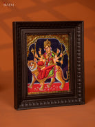Maa Durga Devi Tanjore Painting in Teakwood Frame 1