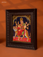 Maa Durga Devi Tanjore Painting in Teakwood Frame 2