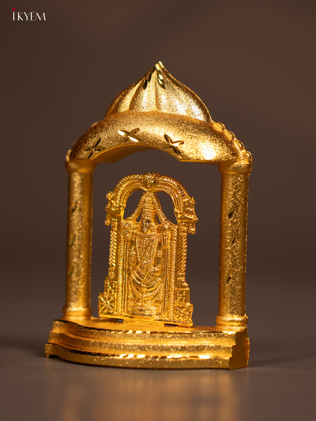 Elegant Gold Plated Tirupati Balaji in Temple Frame -1