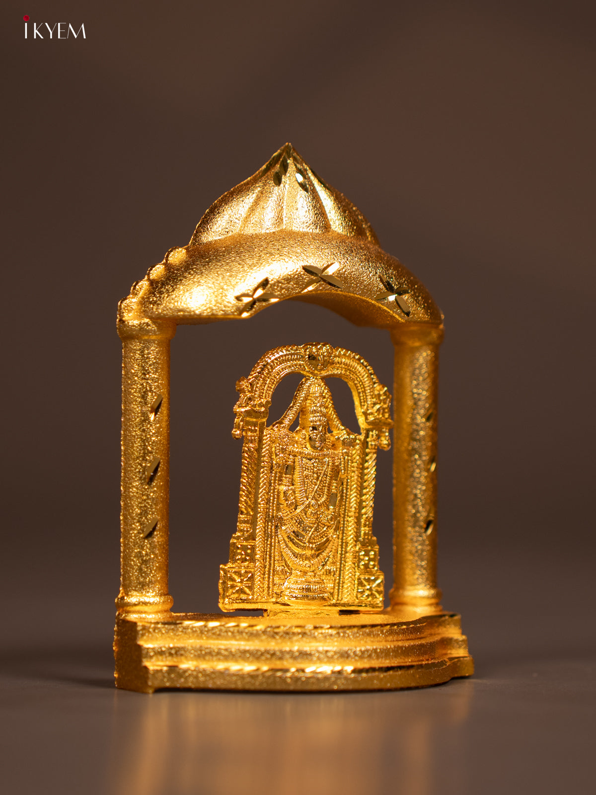 Elegant Gold Plated Tirupati Balaji in Temple Frame -2