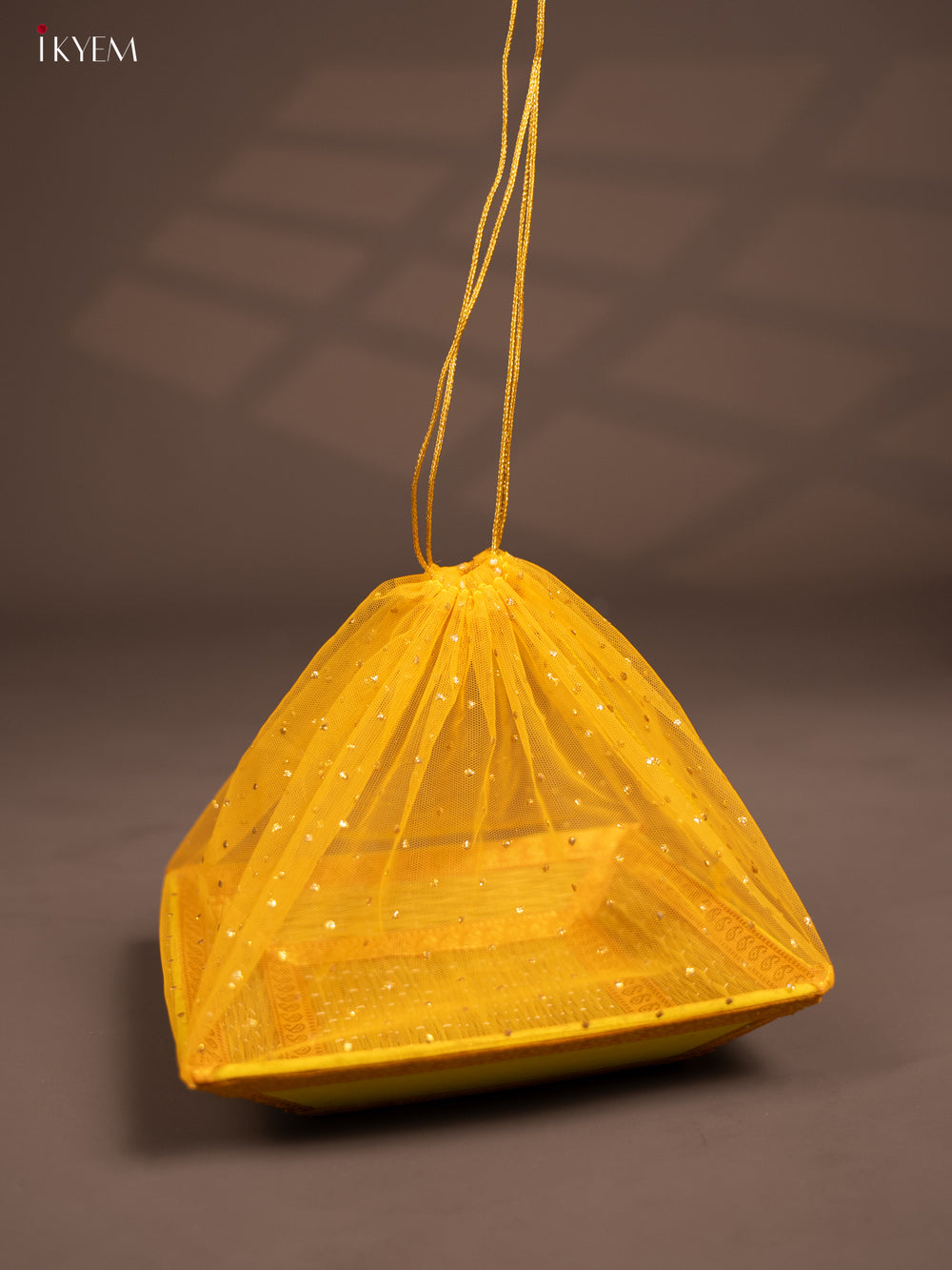 Yellow Korai Tray With Potli Bag Return gifts for marriage