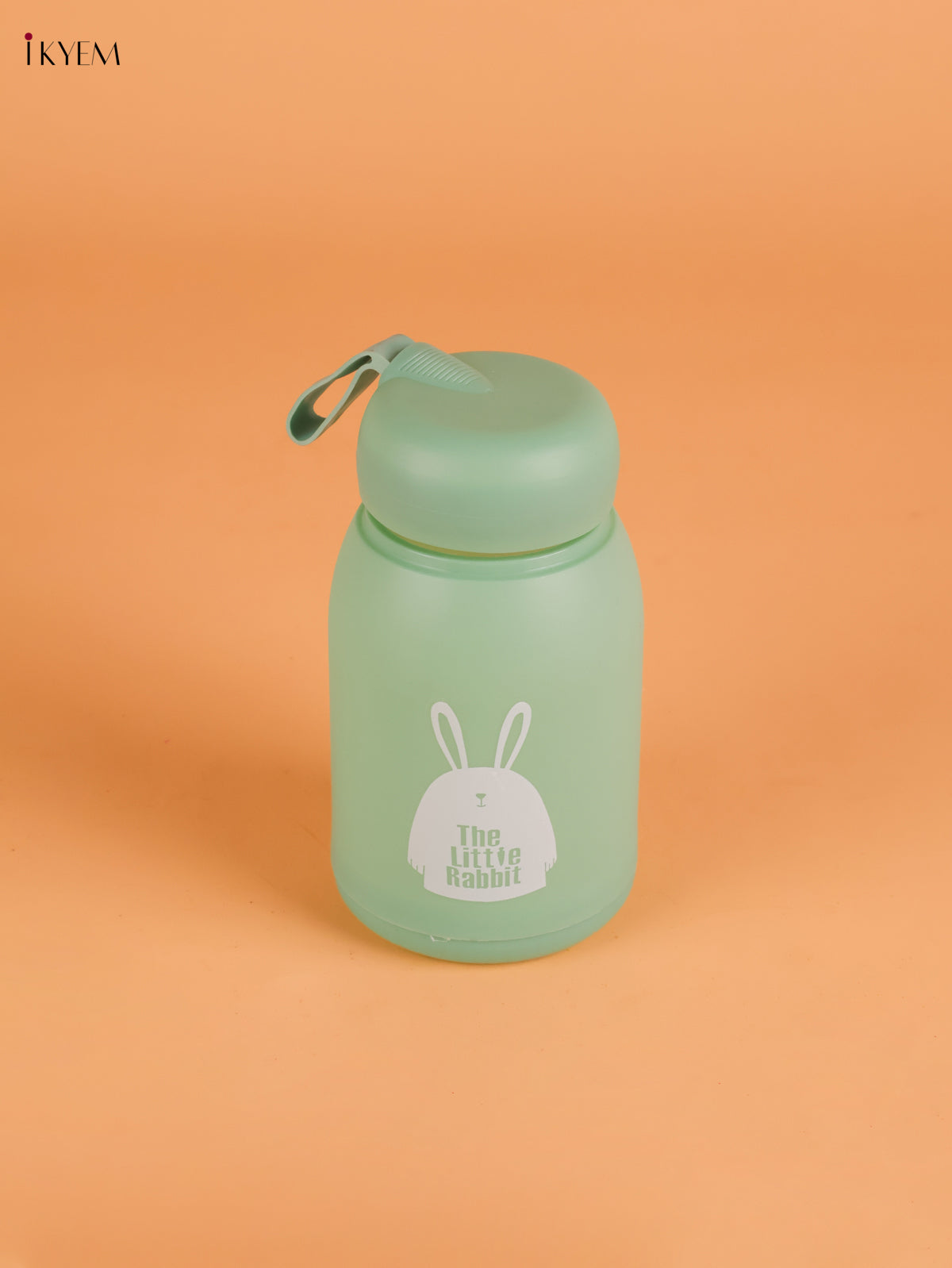 Rabbit Printed Glass Water Bottle- Green 5.5 inch-KEI22019