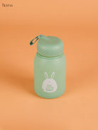 Rabbit Printed Glass Water Bottle- Green 5.5 inch-KEI22019