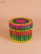 Palm Leaf Round Box -Multicolur-KEI23001