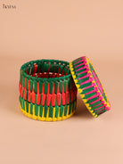 Palm Leaf Round Box -Multicolur-KEI23001