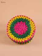 Palm Leaf Round Box -Multicolur-KEI23001