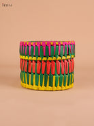 Palm Leaf Round Box -Multicolur-KEI23001