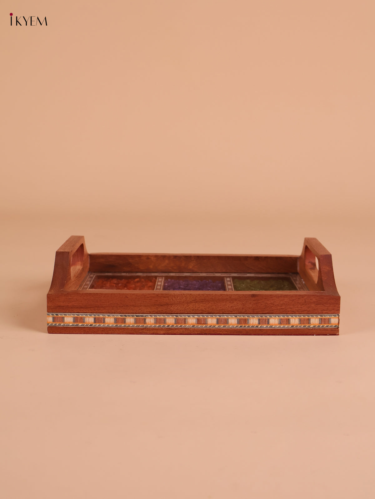 Wooden Gems Stone Tray (6x8)
