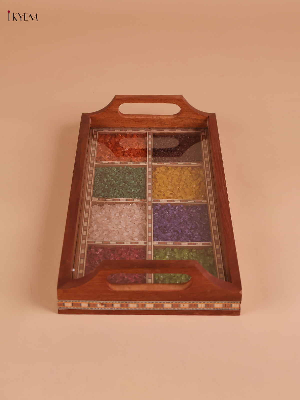 Wooden Gems Stone Tray (6x12)