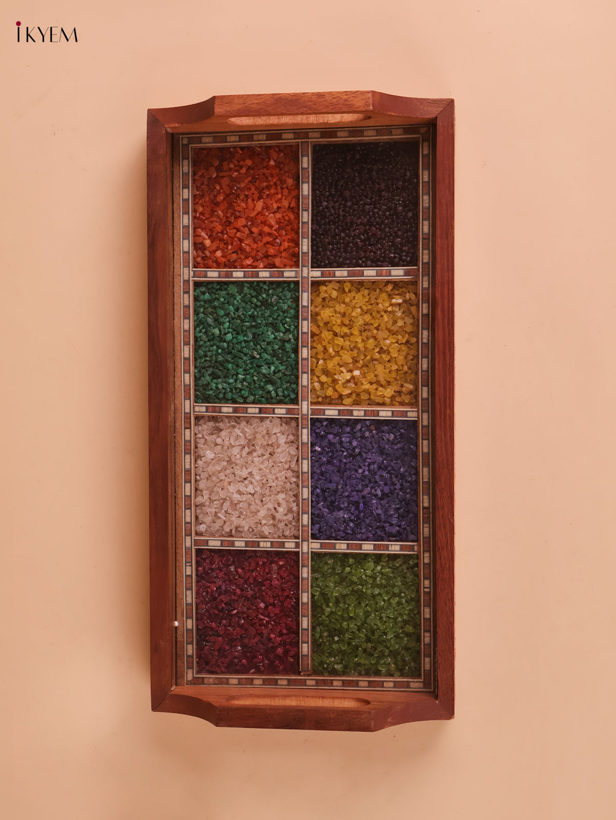 Wooden Gems Stone Tray (6x12)