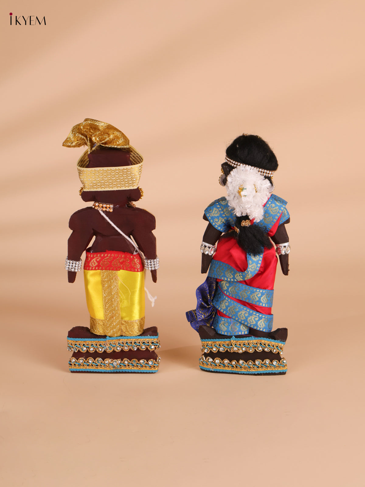 Decorated Couple Marapachi Doll Set- 9 inch-KEI29150