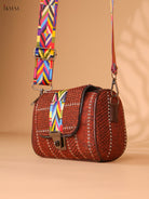 Printed sling bag - Maroon