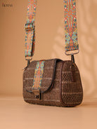 Printed sling bag -Brown