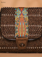Printed sling bag -Brown