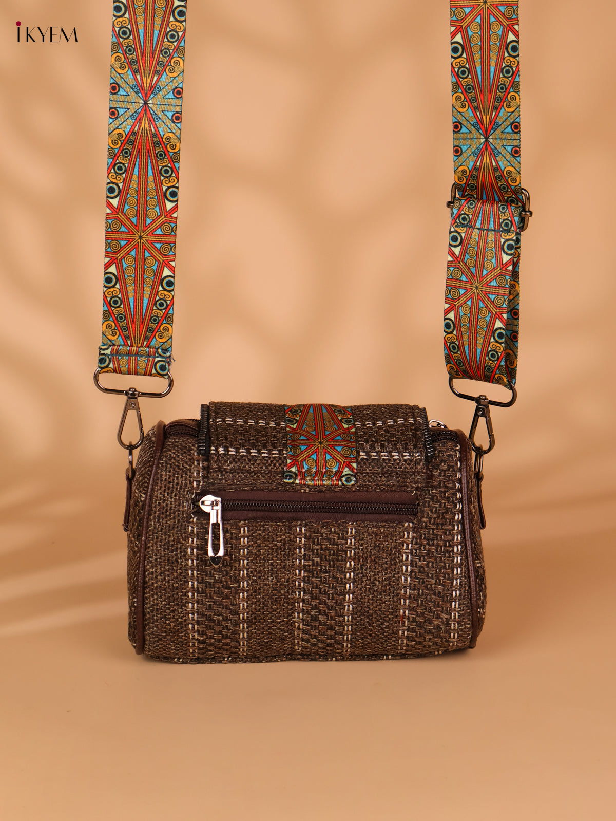 Printed sling bag -Brown