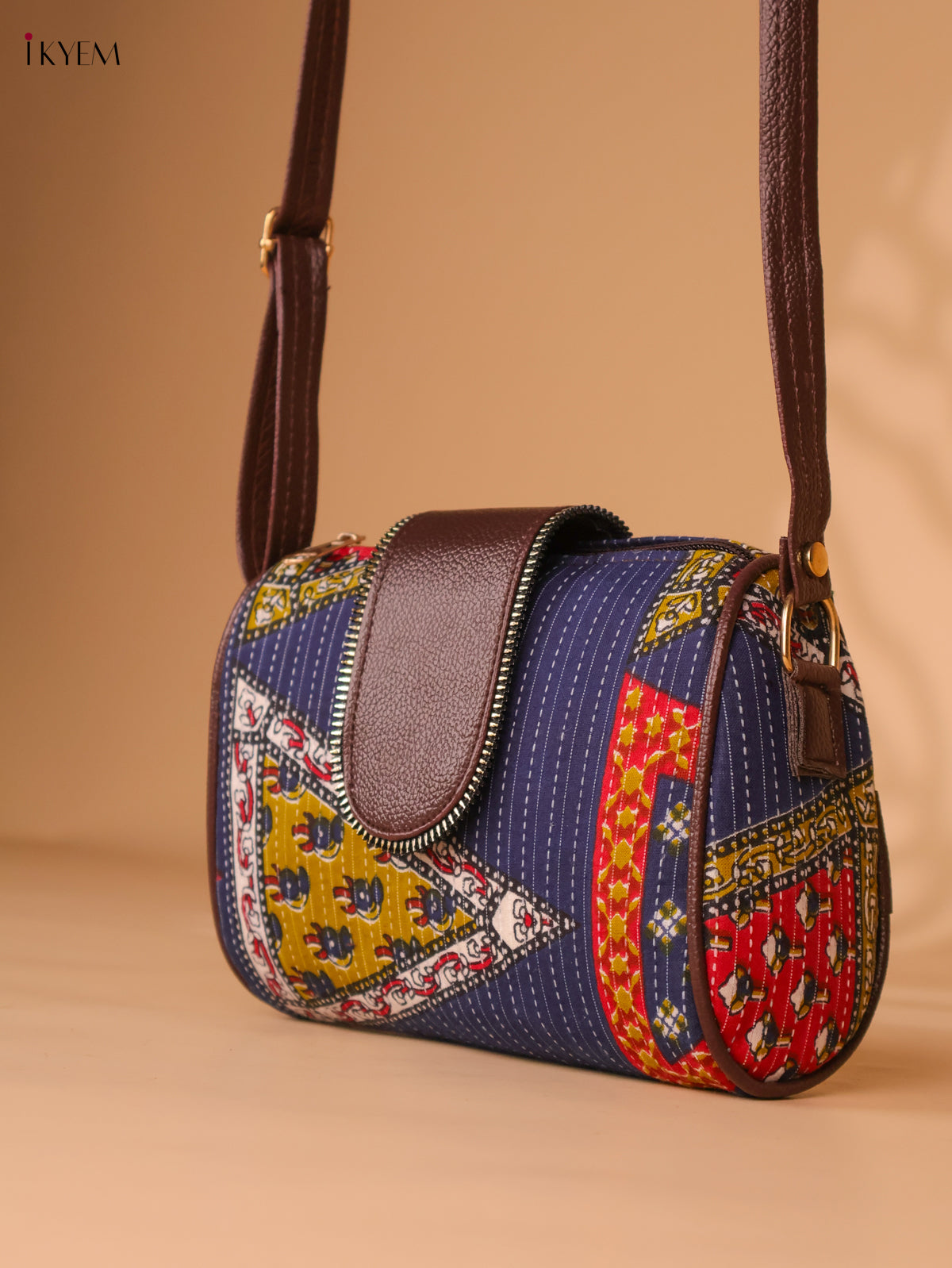 Printed Sling Bag Blue -Red