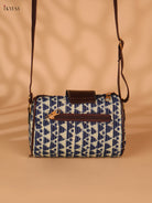 Printed Sling Bag -Blue & cream