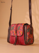 Printed Sling Bag-Red colour