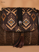 Printed Sling Bag-Brown colour
