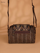 Printed Sling Bag-Brown colour