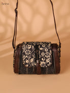 Printed Sling Bag-Black colour
