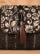Printed Sling Bag-Black colour