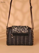 Printed Sling Bag-Black colour