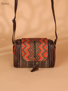 Printed Sling Bag-Brown colour