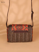Printed Sling Bag-Brown colour
