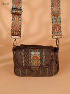 Printed sling bag - Brown