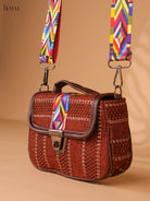 Printed sling bag - Maroon & multicolour