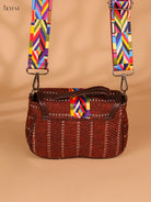 Printed sling bag - Maroon & multicolour