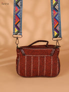 Printed sling bag - Maroon