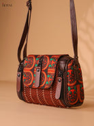 Printed sling bag - Maroon