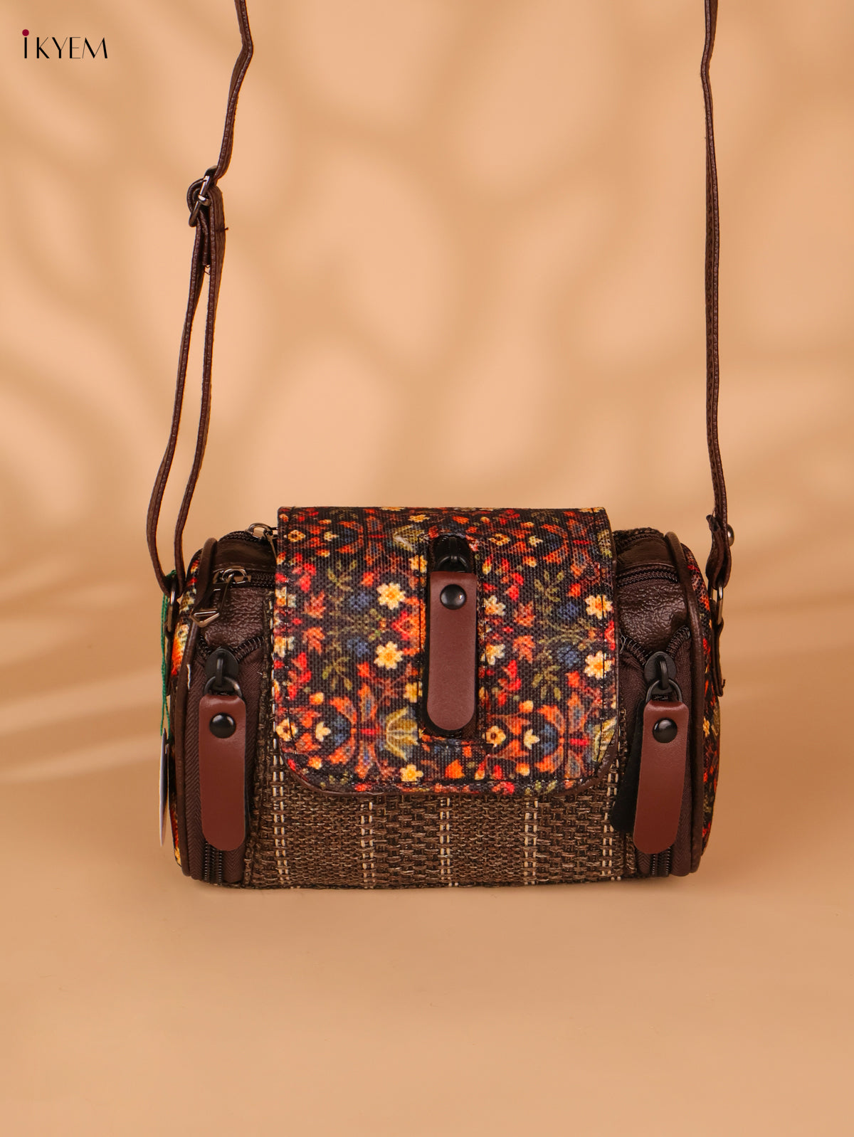 Printed sling bag - Brown
