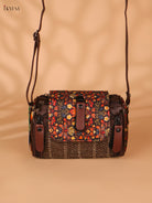 Printed sling bag - Brown