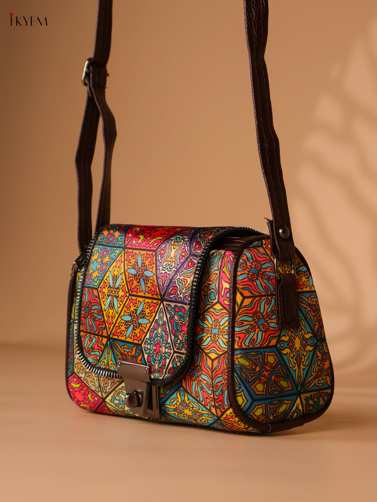 Printed cotton Sling Bag  – Multicolour