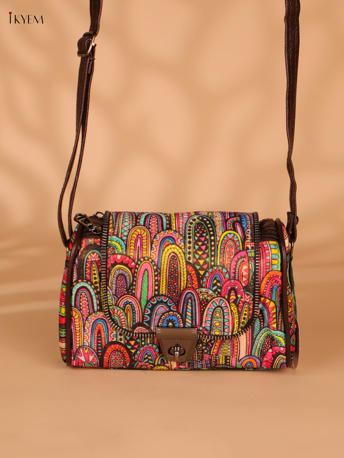 Printed cotton Sling Bag– Multicolour