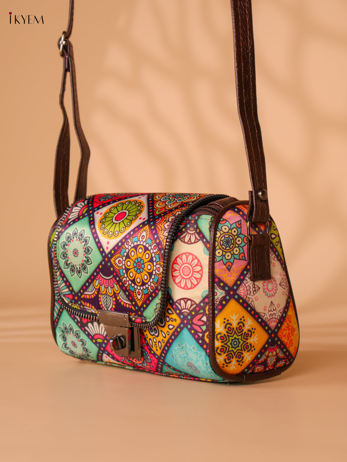Printed cotton Sling Bag – Multicolour