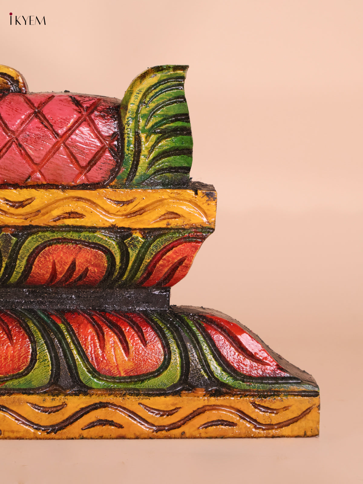 Wooden Hand carved Painted Horizandal Gopuram-(8x36)