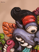 Wooden Hand Carved Painted Horse Yazhi Wall Bracket (12x15)