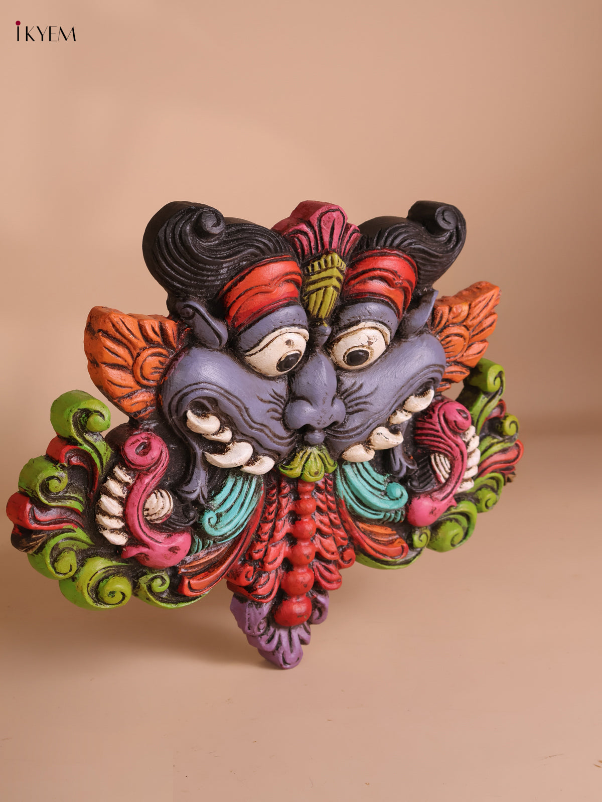 Wooden Hand Carved Painted Horse Yazhi Wall Bracket (12x15)